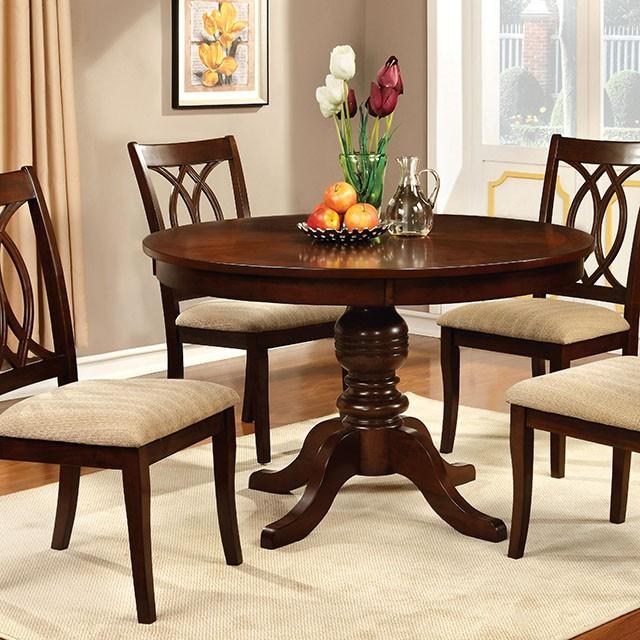 Carlisle Brown Cherry Round Dining Table - Furniture Center (NY)