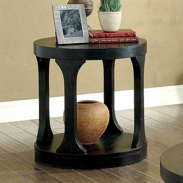 Carrie Antique Black End Table - Furniture Center (NY)