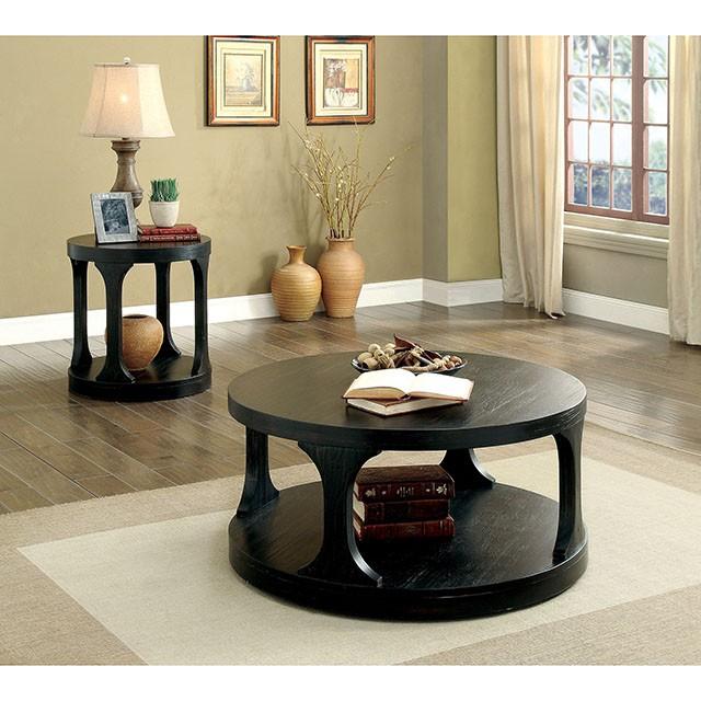 Carrie Antique Black End Table - Furniture Center (NY)