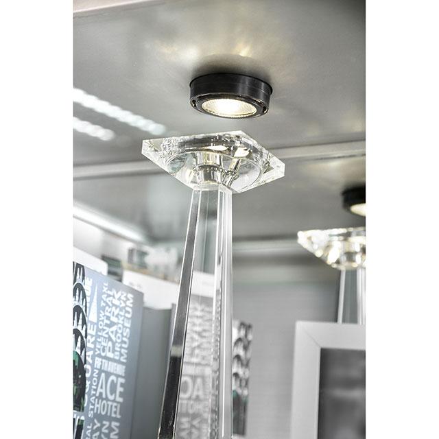Carrollton Chrome Curio Cabinet - Furniture Center (NY)