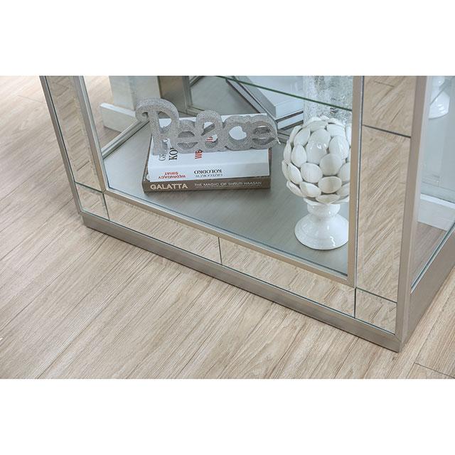 Carrollton Chrome Curio Cabinet - Furniture Center (NY)