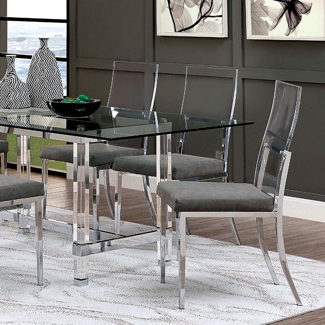 Casper Chrome Dining Table - Furniture Center (NY)