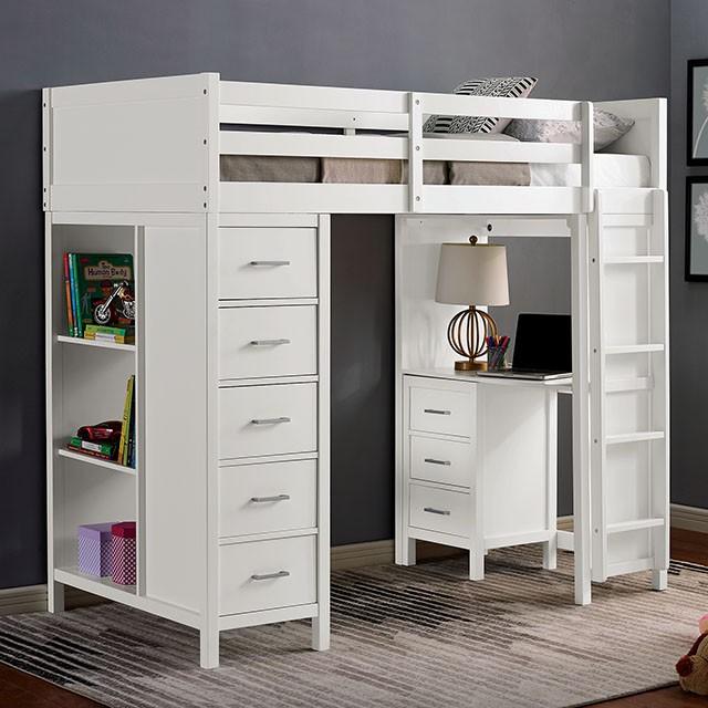 CASSIDY Twin Loft Bed w/ Drawers - Furniture Center (NY)
