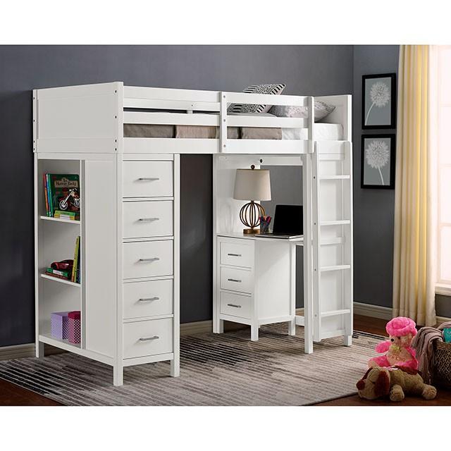 CASSIDY Twin Loft Bed w/ Drawers - Furniture Center (NY)