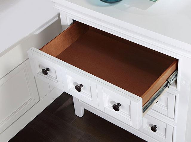 CASTILE Night Stand w/ USB, White - Furniture Center (NY)