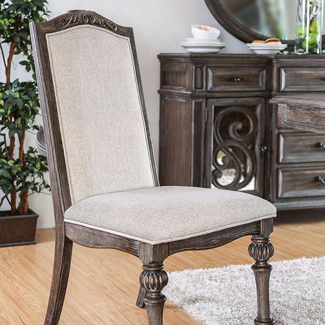 ARCADIA Rustic Natural Tone/ Ivory Side Chair (2/CTN) - Furniture Center (NY)