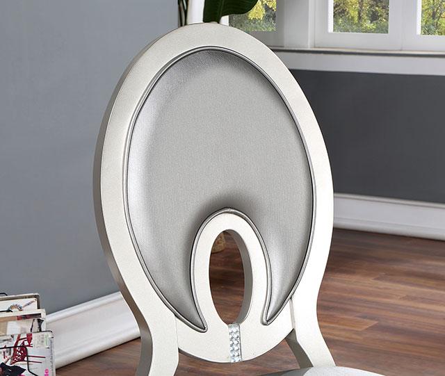 CATHALINA Side Chair (2/CTN), Silver - Furniture Center (NY)