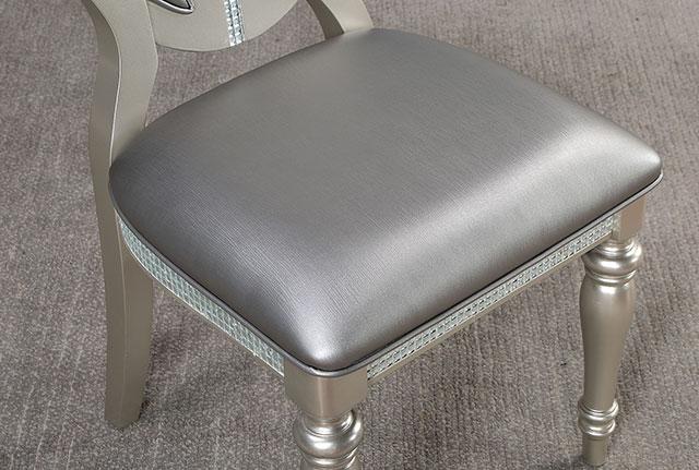 CATHALINA Side Chair (2/CTN), Silver - Furniture Center (NY)