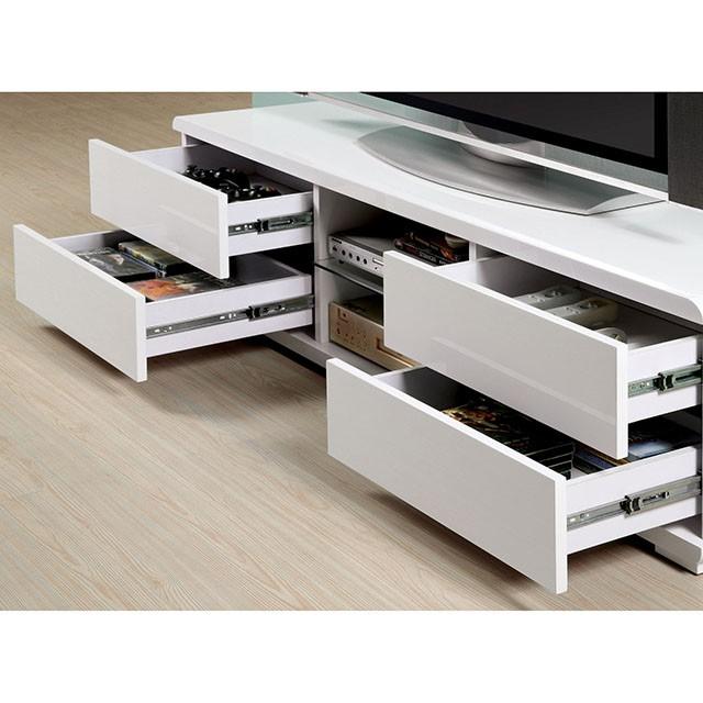 Cerro White 59" TV Console, White - Furniture Center (NY)