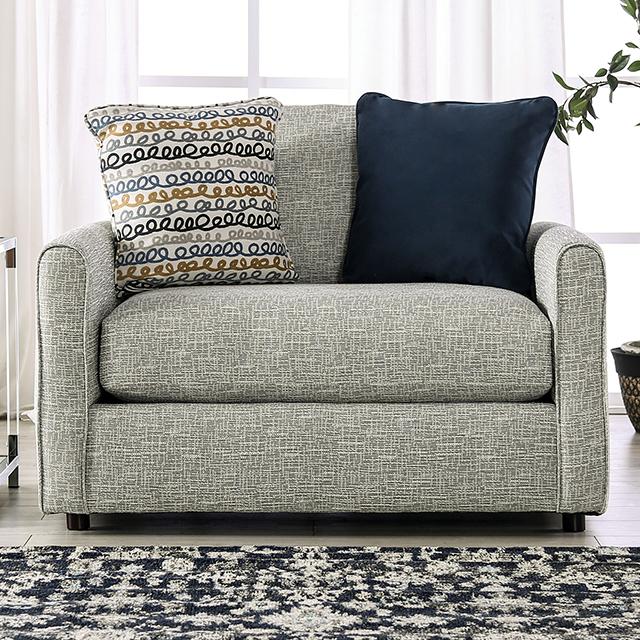 CHANCERY Chair & Half, Gray/Navy - Furniture Center (NY)