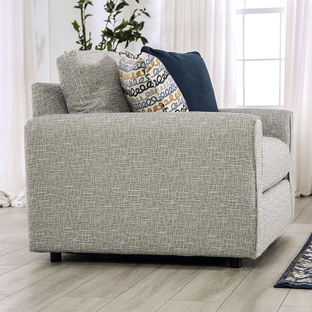CHANCERY Chair & Half, Gray/Navy - Furniture Center (NY)