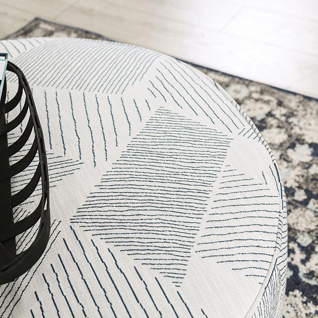 CHANCERY Ottoman, Gray/Navy - Furniture Center (NY)