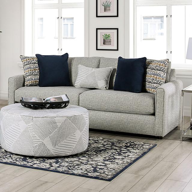CHANCERY Sofa, Gray/Navy - Furniture Center (NY)