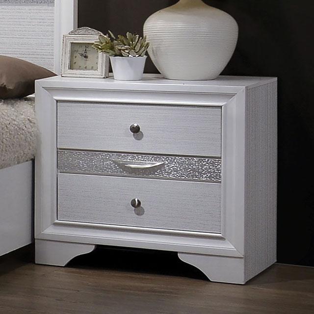 Chrissy White Night Stand - Furniture Center (NY)