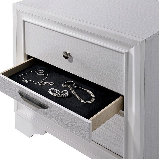 Chrissy White Night Stand - Furniture Center (NY)