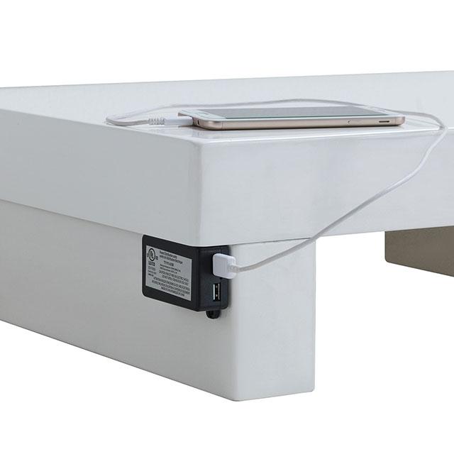 Christie Glossy White Night Stand - Furniture Center (NY)