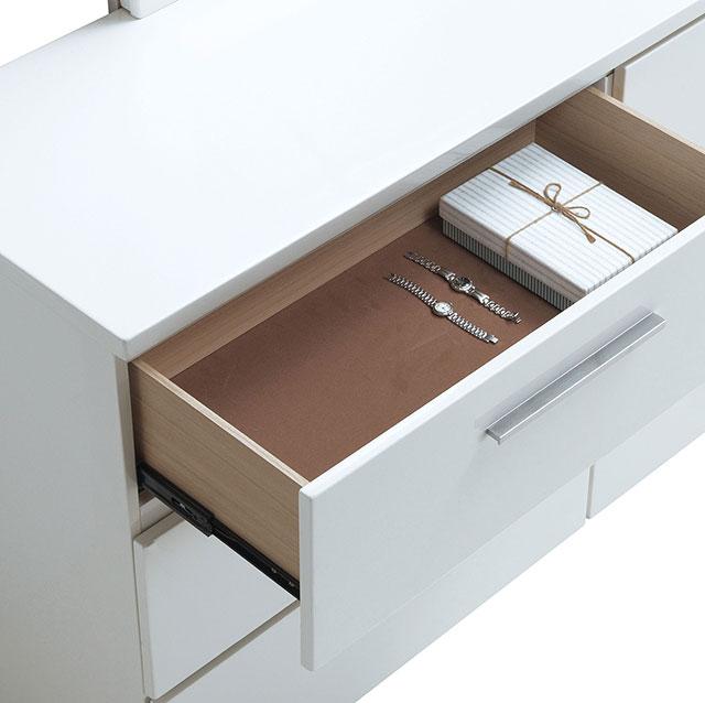 Christie Glossy White Dresser - Furniture Center (NY)