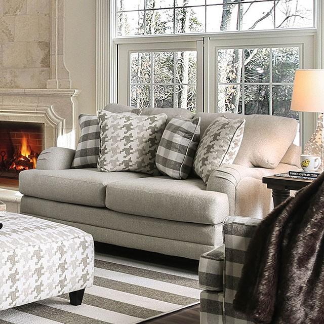 Christine Light Gray Love Seat - Furniture Center (NY)