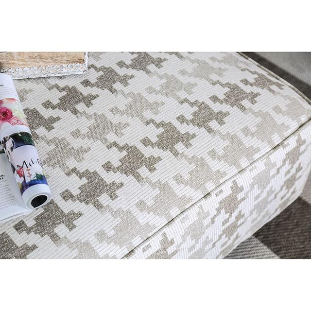 Christine Light Gray/Pattern Ottoman - Furniture Center (NY)