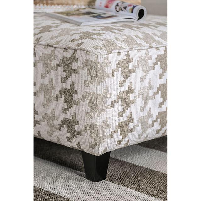 Christine Light Gray/Pattern Ottoman - Furniture Center (NY)