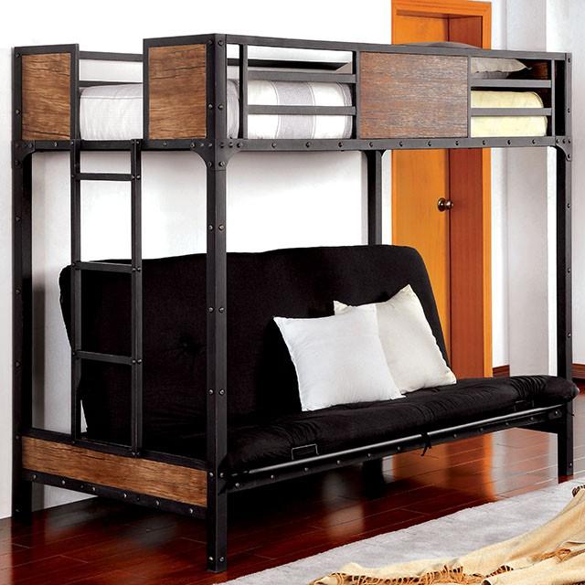 CLAPTON Black Twin Bed w/ Futon Base - Furniture Center (NY)