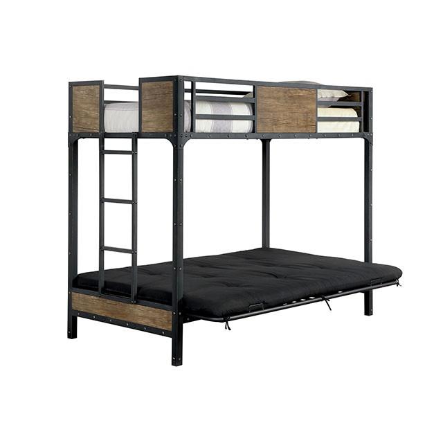 CLAPTON Black Twin Bed w/ Futon Base - Furniture Center (NY)