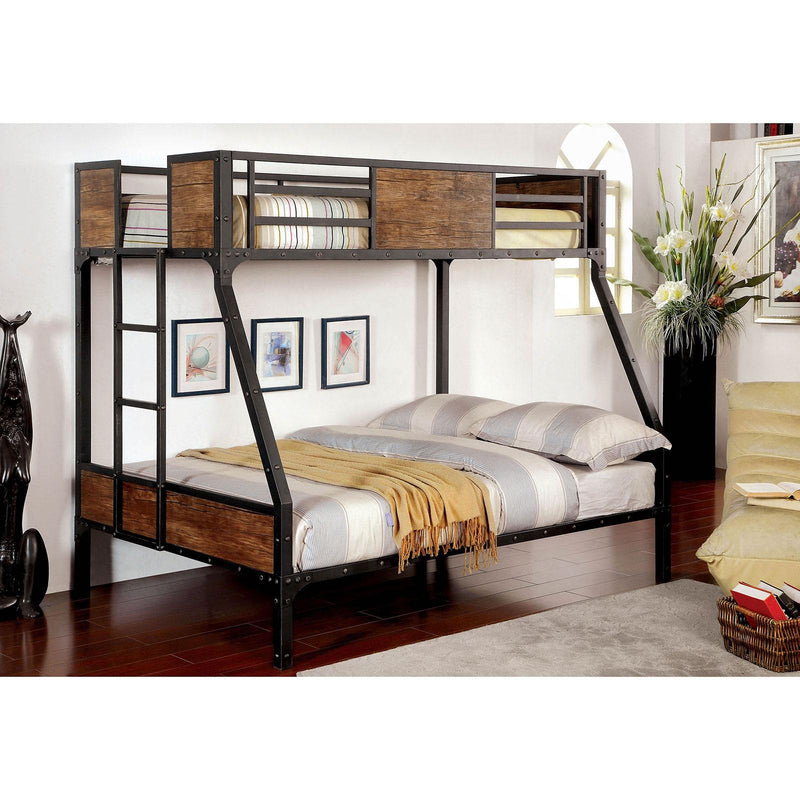 CLAPTON Black Twin/Full Bunk Bed - Furniture Center (NY)