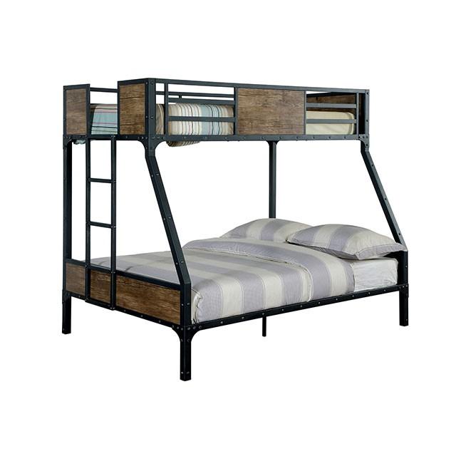 CLAPTON Black Twin/Full Bunk Bed - Furniture Center (NY)