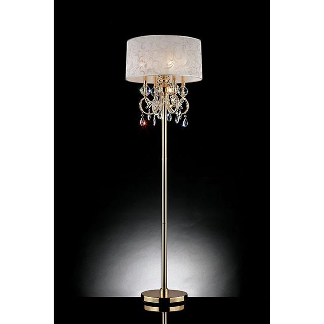 Deborah Gold 63"H Gold Floor Lamp - Furniture Center (NY)