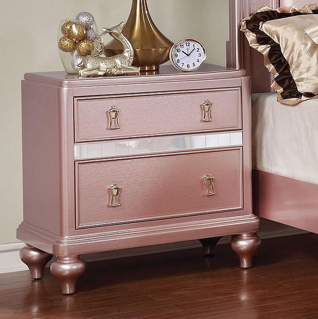 Ariston Rose Gold Night Stand - Furniture Center (NY)
