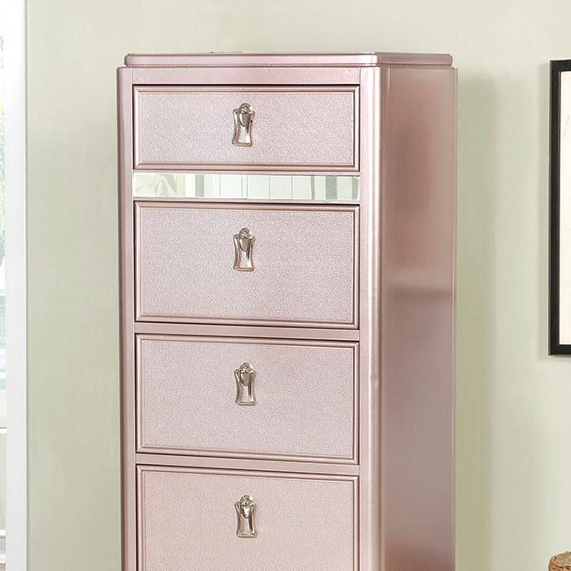 Ariston Rose Gold Swivel Chest - Furniture Center (NY)