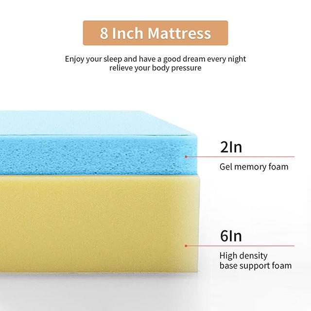 Artemisia 8" Memory Foam Mattress White - Furniture Center (NY)