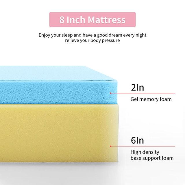 Artemisia 8" Memory Foam Mattress White - Furniture Center (NY)