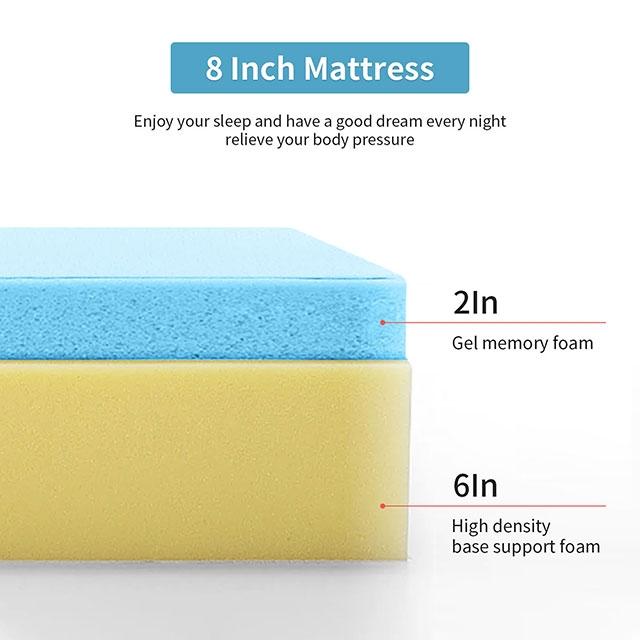 Artemisia 8" Memory Foam Mattress White - Furniture Center (NY)