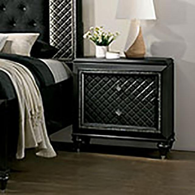 Demetria Metallic Gray Night Stand - Furniture Center (NY)