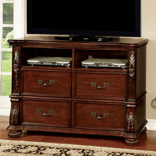 ARTHUR Brown Cherry Media Chest - Furniture Center (NY)