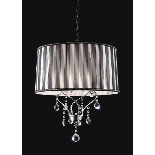 Arya Black/Chrome Ceiling Lamp, Hanging Crystal - Furniture Center (NY)