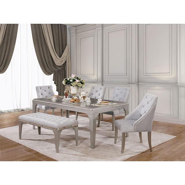 DIOCLES Silver/Gray Dining Table - Furniture Center (NY)