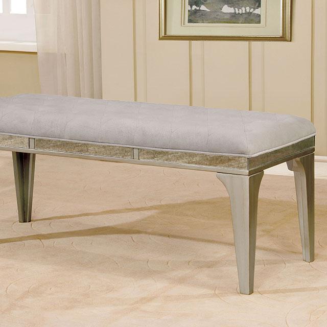 DIOCLES Silver/Light Gray Bench - Furniture Center (NY)