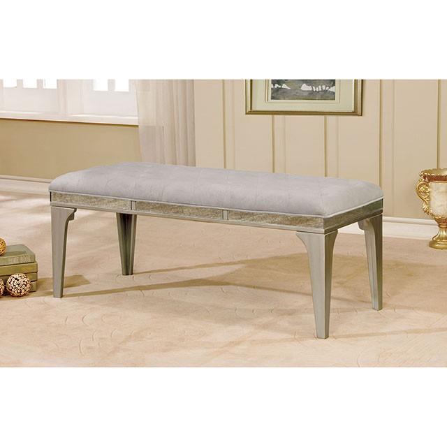 DIOCLES Silver/Light Gray Bench - Furniture Center (NY)