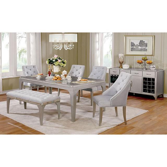 DIOCLES Silver/Light Gray Side Chair (2/CTN) - Furniture Center (NY)