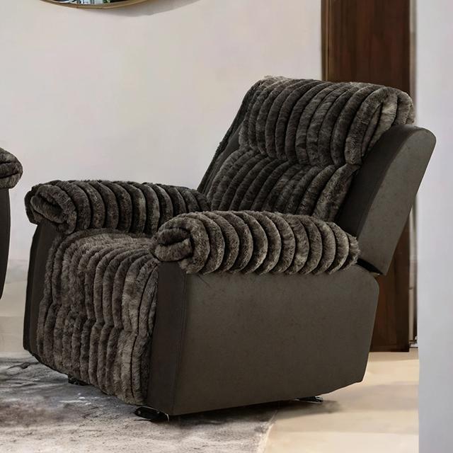 Dionysus Manual Glider Recliner Brown - Furniture Center (NY)