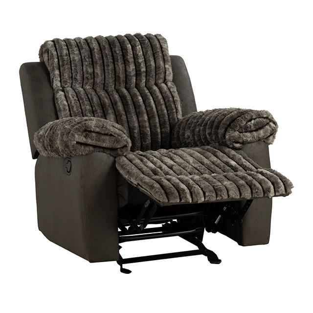 Dionysus Manual Glider Recliner Brown - Furniture Center (NY)