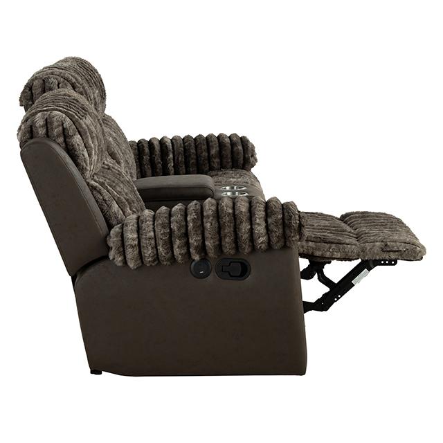 Dionysus Manual Reclining Loveseat Brown - Furniture Center (NY)
