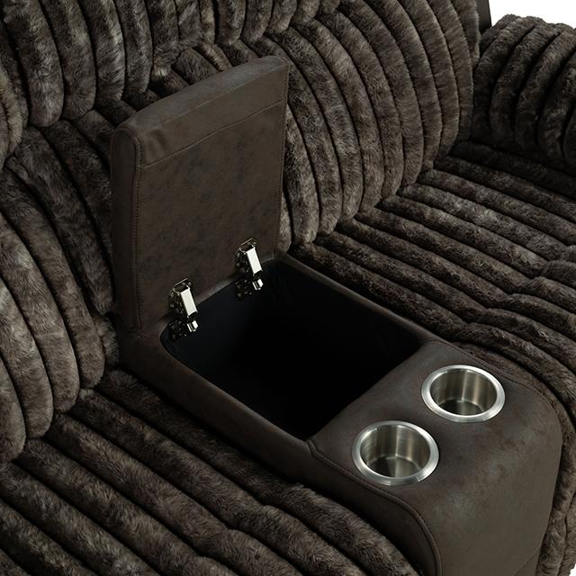 Dionysus Manual Reclining Loveseat Brown - Furniture Center (NY)