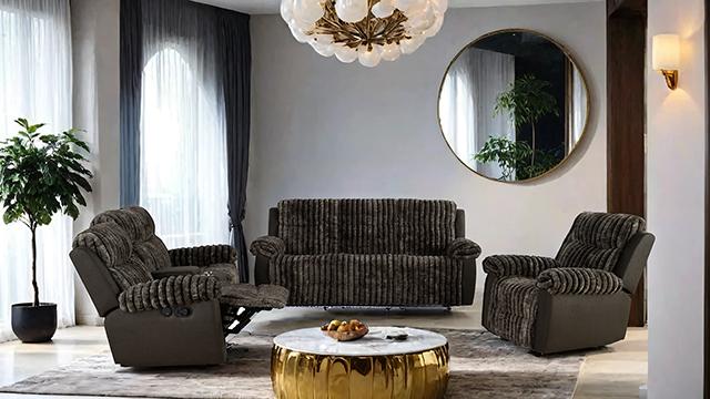 Dionysus Manual Reclining Sofa Brown - Furniture Center (NY)