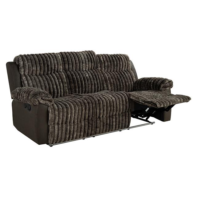 Dionysus Manual Reclining Sofa Brown - Furniture Center (NY)