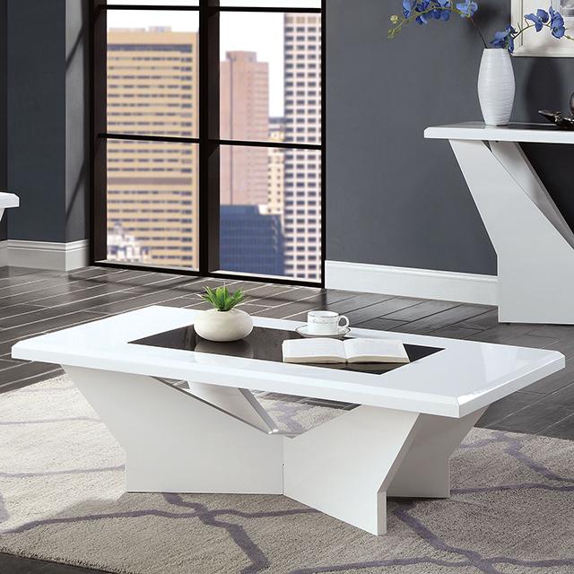 DUBENDORF Coffee Table, White - Furniture Center (NY)