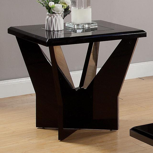 DUBENDORF End Table, Black - Furniture Center (NY)