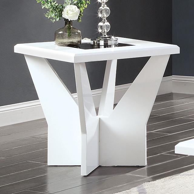 DUBENDORF End Table, White - Furniture Center (NY)